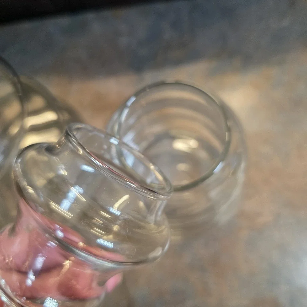 Rare Vintage Libbey Glass Crystal Creations Christmas Tree Jar Complete Set of 3